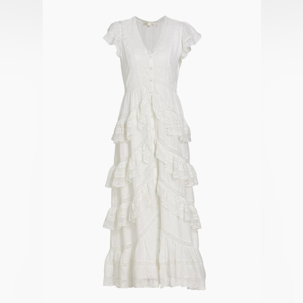 Loveshackfancy Brisbane silk maxi tiered dress - Picture 1 of 1